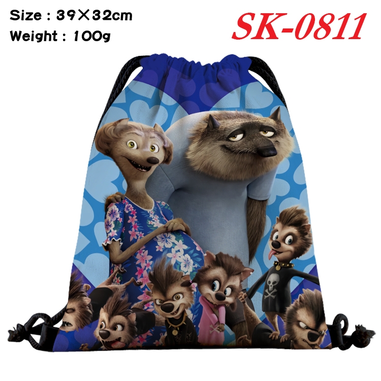 hotel Transylvania cartoon Waterproof Nylon Full Color Drawstring Pocket 39x32cm SK-0811
