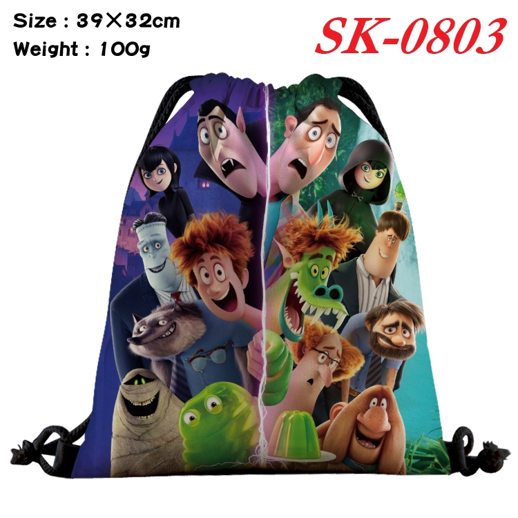 hotel Transylvania cartoon Waterproof Nylon Full Color Drawstring Pocket 39x32cm SK-0803