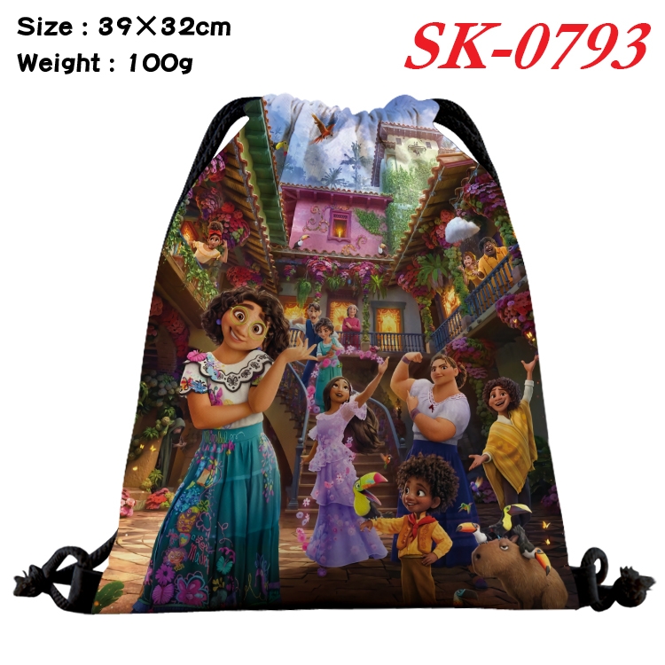 full house of magic cartoon Waterproof Nylon Full Color Drawstring Pocket 39x32cm SK-0793