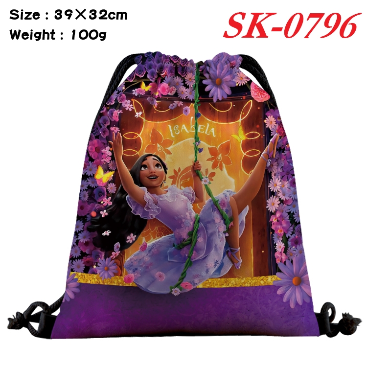 full house of magic cartoon Waterproof Nylon Full Color Drawstring Pocket 39x32cm  SK-0796