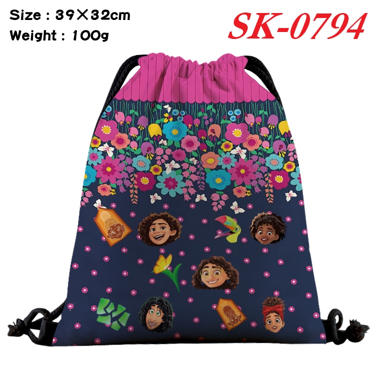 full house of magic cartoon Waterproof Nylon Full Color Drawstring Pocket 39x32cm SK-0794