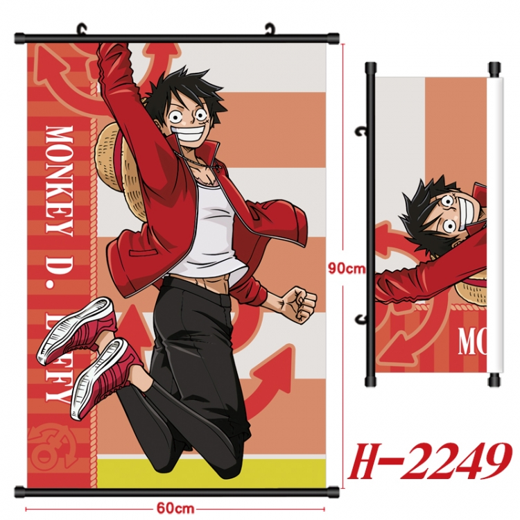 One Piece Anime Black Plastic Rod Canvas Painting Wall Scroll 60X90CM H-2249A