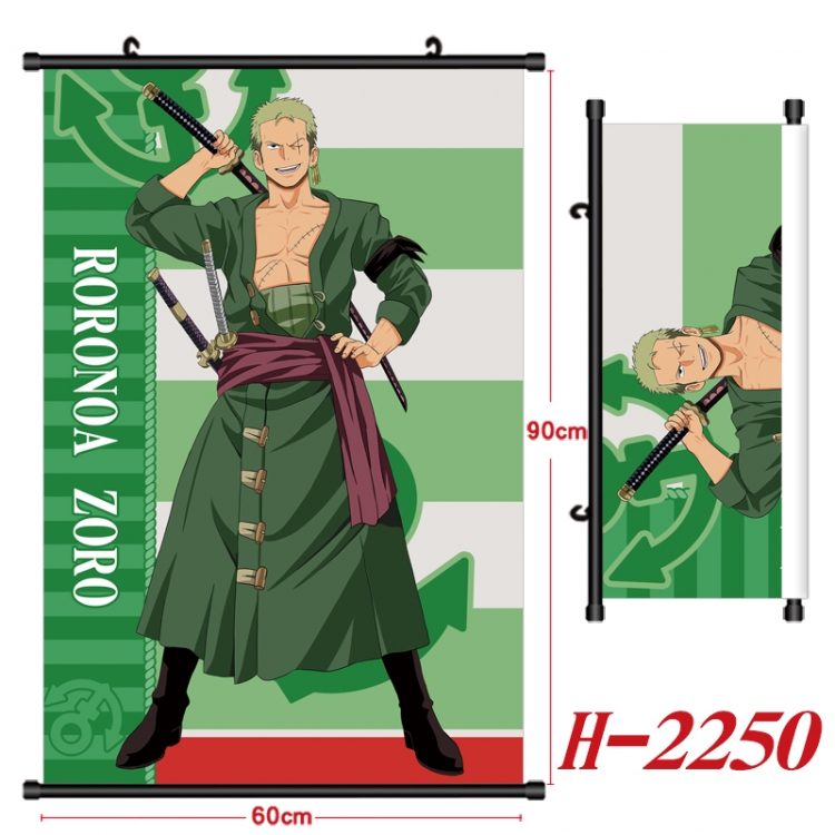 One Piece Anime Black Plastic Rod Canvas Painting Wall Scroll 60X90CM H-2250A