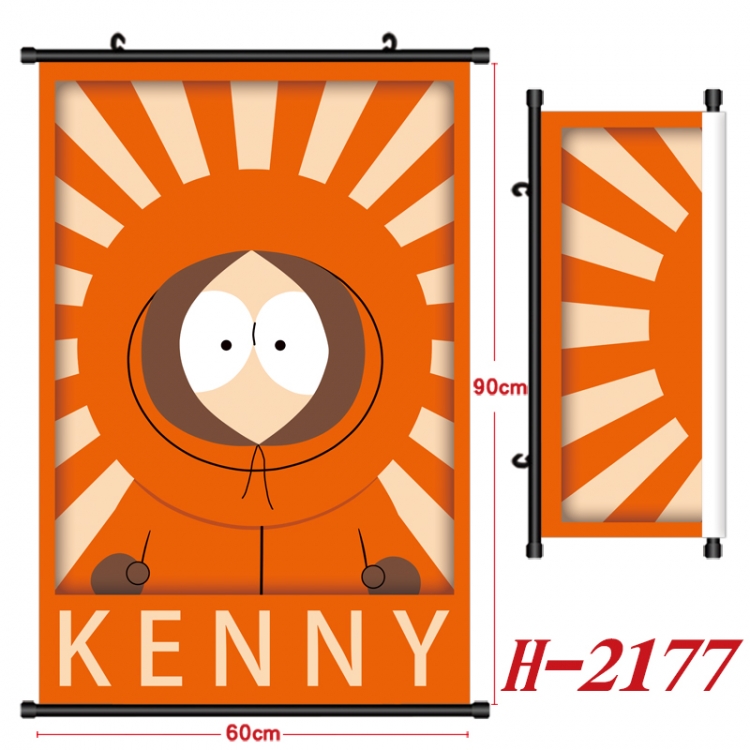 South Park Anime Black Plastic Rod Canvas Painting Wall Scroll 60X90CM H-2177A