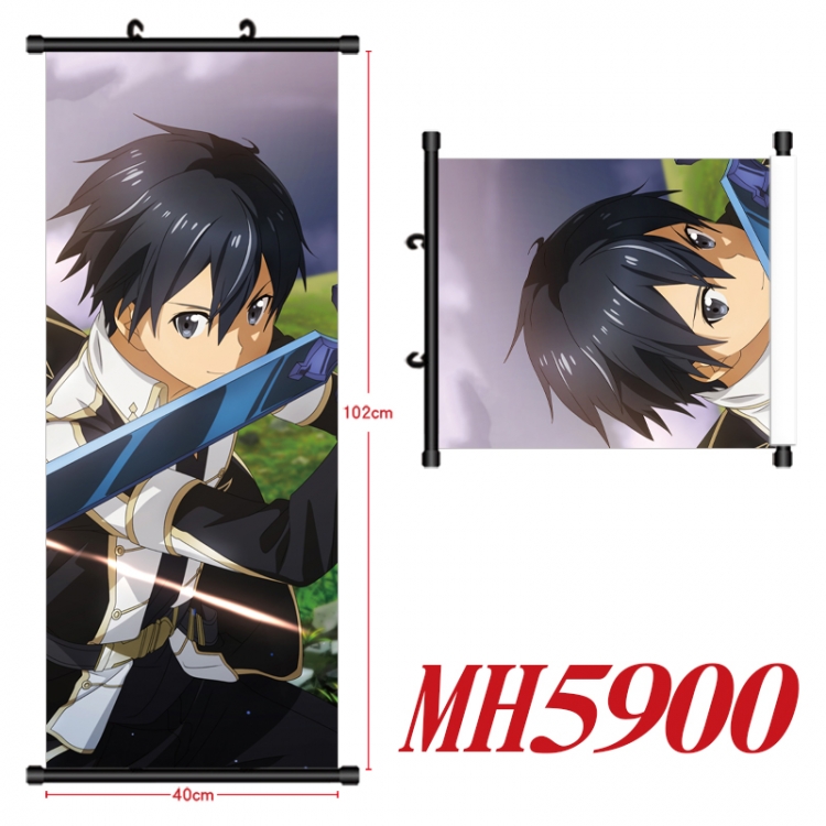 Sword Art Online Anime black Plastic rod Cloth painting Wall Scroll 40X102CM MH5900A