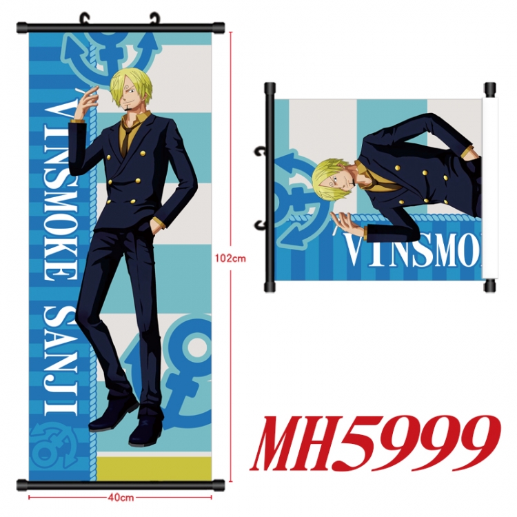 One Piece Anime black Plastic rod Cloth painting Wall Scroll 40X102CM MH5999A
