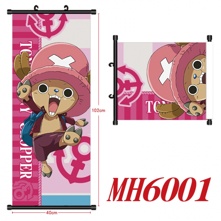 One Piece Anime black Plastic rod Cloth painting Wall Scroll 40X102CM  MH6001A