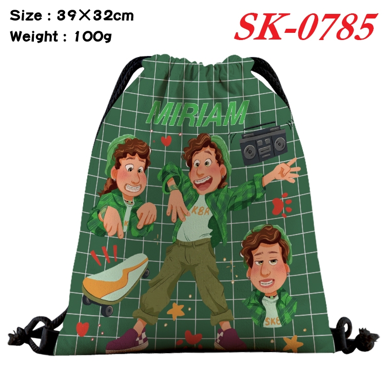 Turning Red cartoon Waterproof Nylon Full Color Drawstring Pocket 39x32cm SK-0785