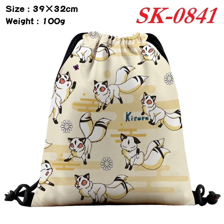 Inuyasha  cartoon Waterproof Nylon Full Color Drawstring Pocket 39x32cm SK-0841