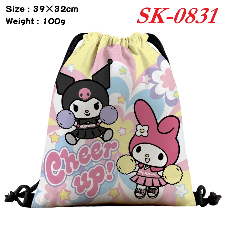 sanrio cartoon Waterproof Nylon Full Color Drawstring Pocket 39x32cm  SK-0831