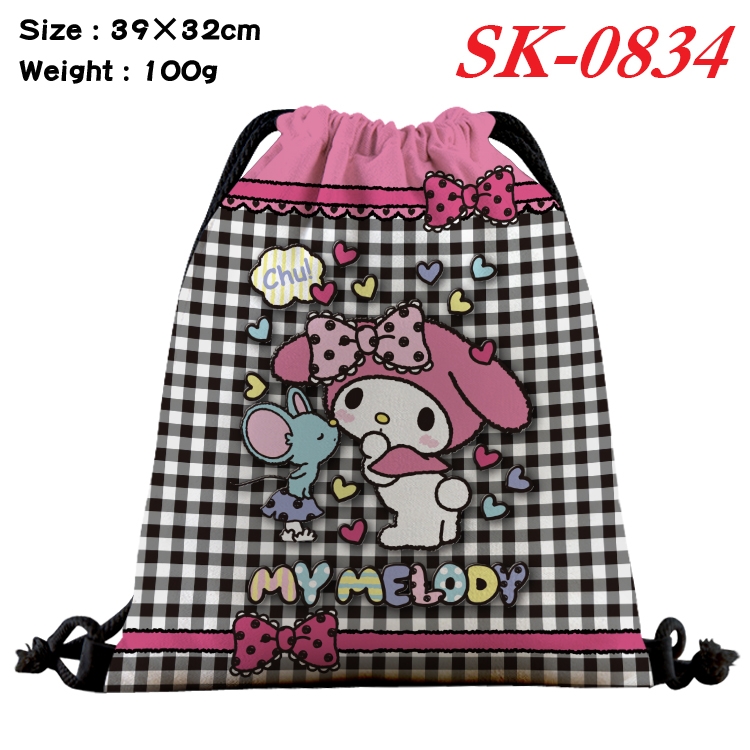 sanrio cartoon Waterproof Nylon Full Color Drawstring Pocket 39x32cm SK-0834