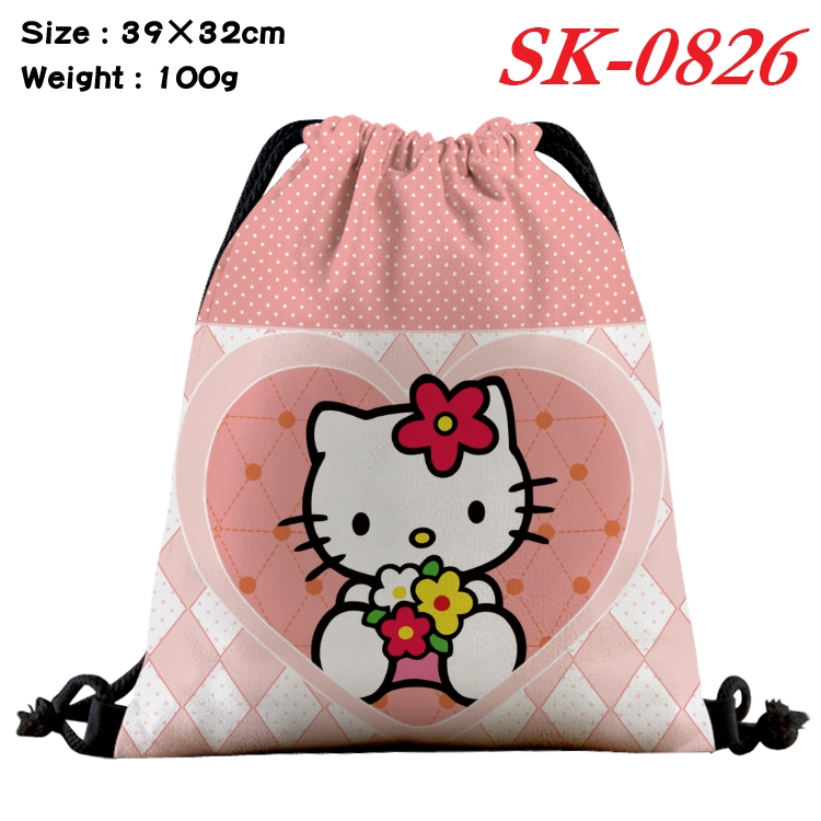 sanrio cartoon Waterproof Nylon Full Color Drawstring Pocket 39x32cm SK-0826
