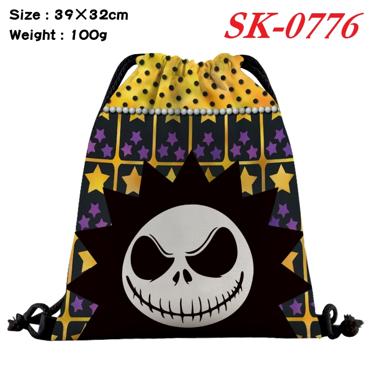 The Nightmare Before Christmas cartoon Waterproof Nylon Full Color Drawstring Pocket 39x32cm SK-0776