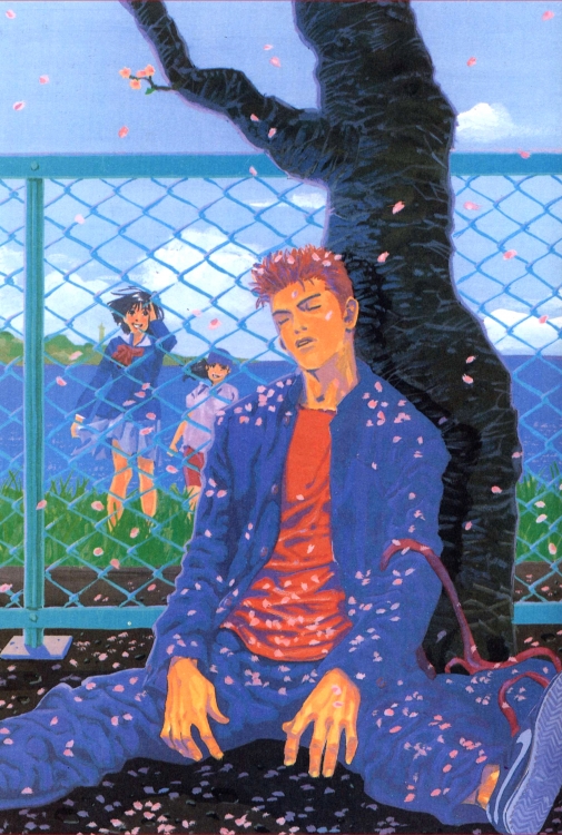 Slam Dunk Anime black Plastic rod Cloth painting Wall Scroll 60X90CM MQG 6067