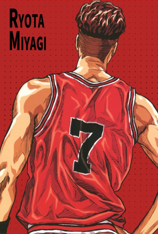 Slam Dunk Anime black Plastic rod Cloth painting Wall Scroll 60X90CM  MQG 6047