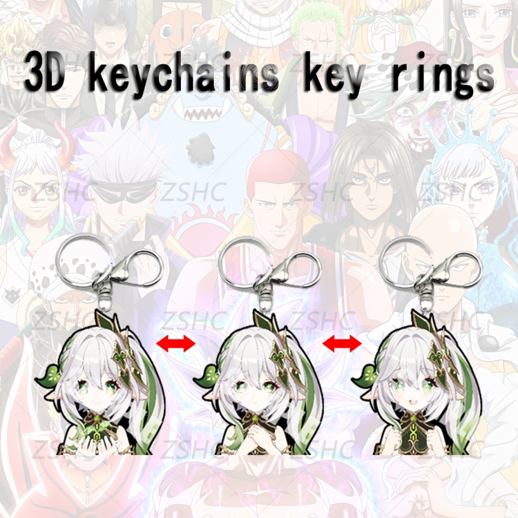 Genshin Impact 3D gradient acrylic keychain cardboard packaging 5-8CM  price for 5 pcs K-GI05