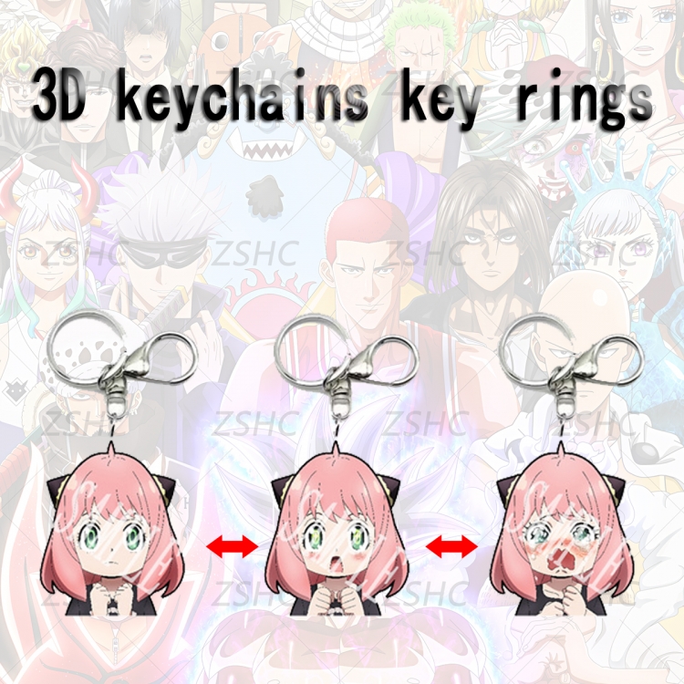 SPY×FAMILY   3D gradient acrylic keychain cardboard packaging 5-8CM  price for 5 pcs K-SXF1