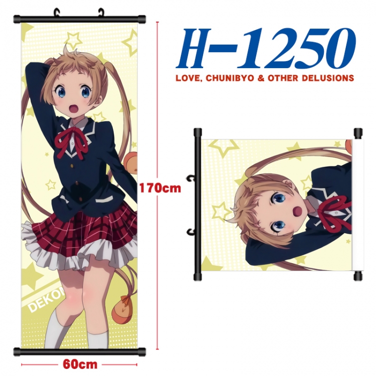 Chuunibyou Demo Koi Ga Shitai Black plastic rod cloth hanging canvas painting Wall Scroll 60x170cm H-1250A