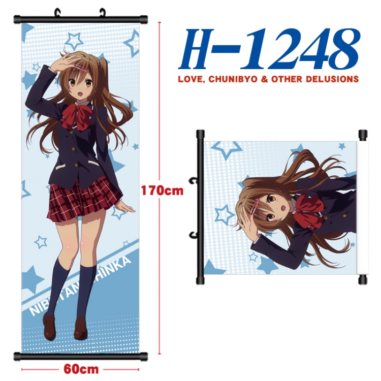 Chuunibyou Demo Koi Ga Shitai Black plastic rod cloth hanging canvas painting Wall Scroll 60x170cm H-1248A