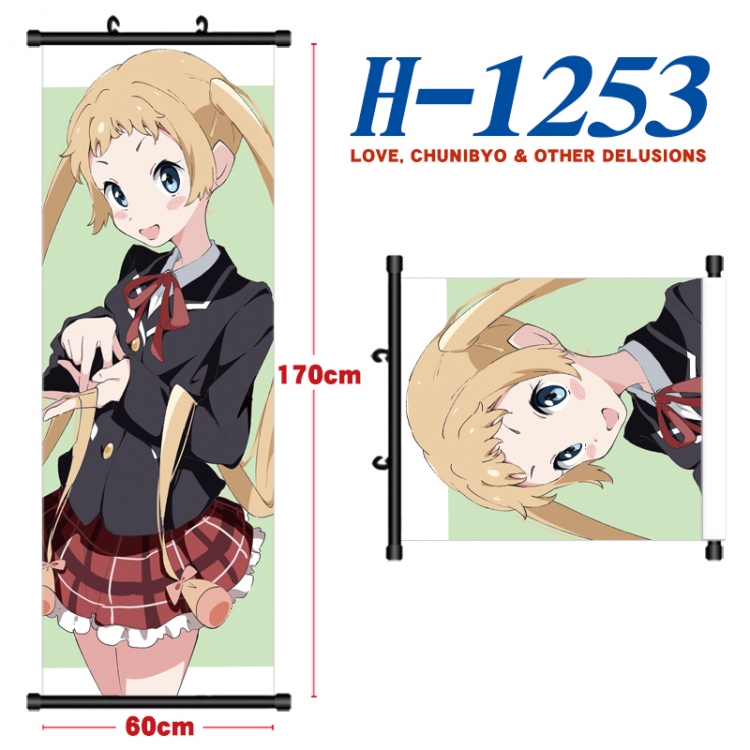 Chuunibyou Demo Koi Ga Shitai Black plastic rod cloth hanging canvas painting Wall Scroll 60x170cm  H-1253A