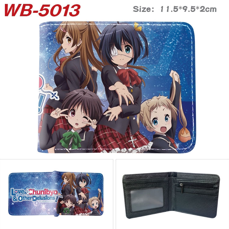 Chuunibyou Demo Koi Ga Shitai Animation color PU leather half fold wallet 11.5X9X2CM WB-5013A