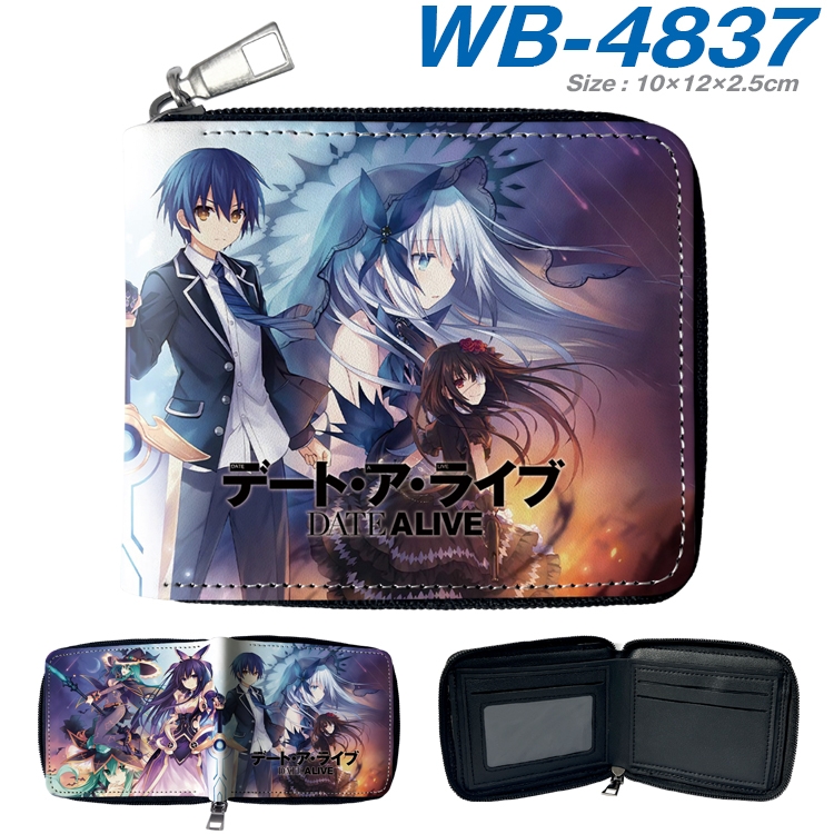 Date-A-Live Anime color short full zip folding wallet 10x12x2.5cm WB-4837A