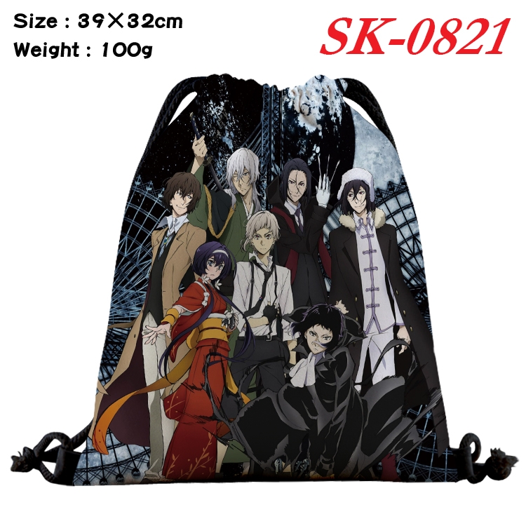 Bungo Stray Dogs cartoon Waterproof Nylon Full Color Drawstring Pocket 39x32cm SK-0821