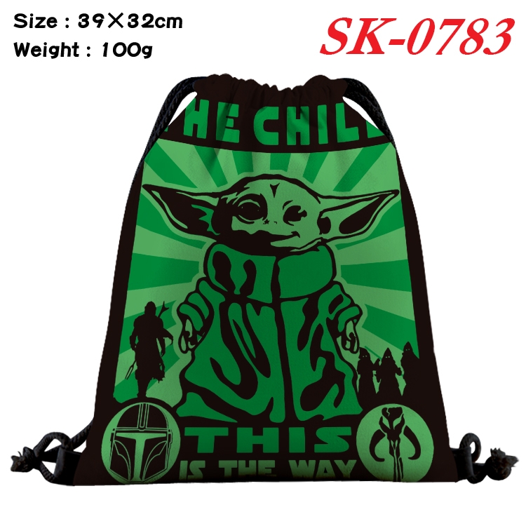 Star Wars cartoon Waterproof Nylon Full Color Drawstring Pocket 39x32cm SK-0783