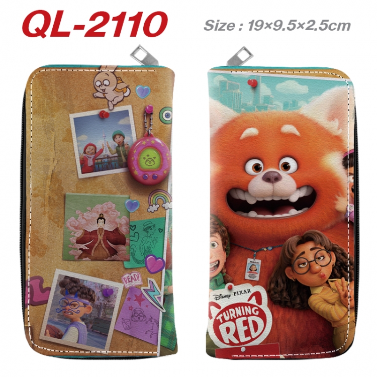 Turning Red Animation perimeter long zipper wallet 19.5x9.5x2.5cm QL-2110A