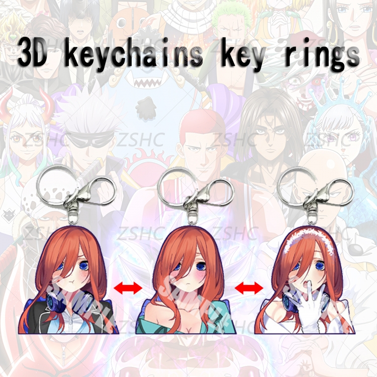 The Quintessential Qunintupiets 3D gradient acrylic keychain cardboard packaging 5-8CM  price for 5 pcs