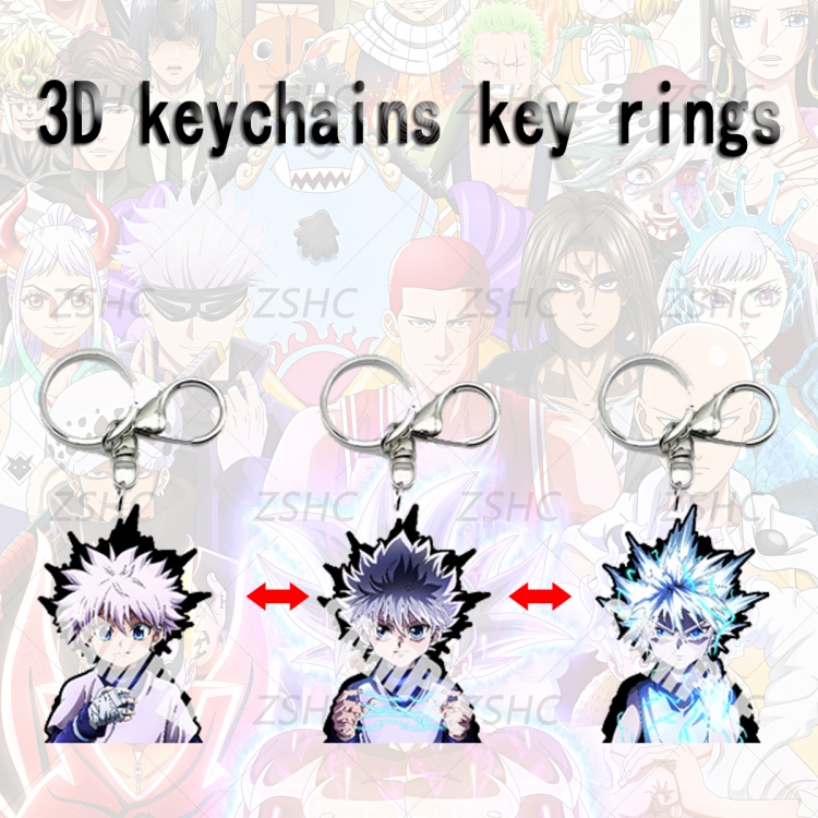 HunterXHunter  3D gradient acrylic keychain cardboard packaging 5-8CM  price for 5 pcs K-H06