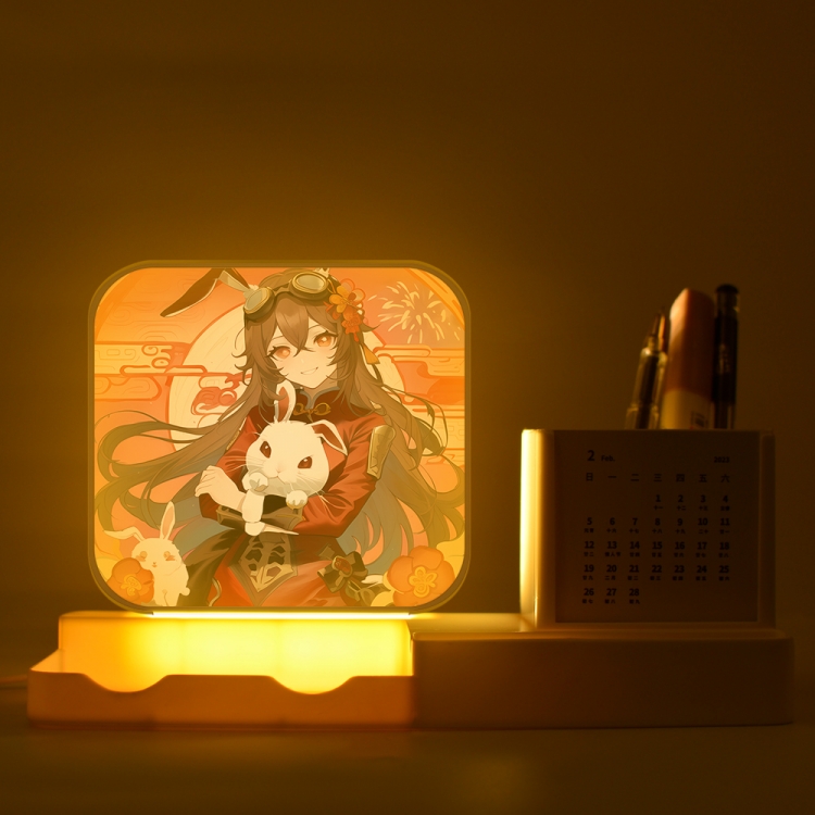 Genshin Impact Amber  New acrylic pencil holder night light bracket
