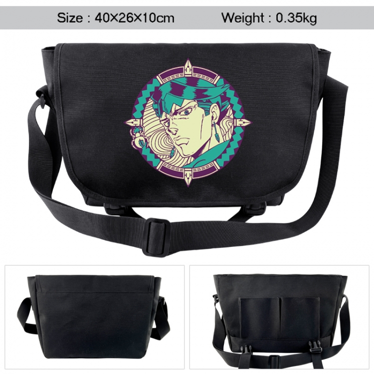 JoJos Bizarre Adventure Anime black double button waterproof single shoulder crossbody bag 40x26x10cm 0.35kg