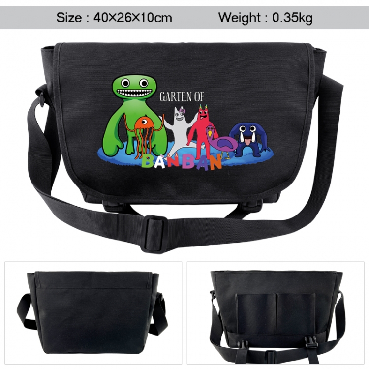 Garten of Banban Anime black double button waterproof single shoulder crossbody bag 40x26x10cm 0.35kg