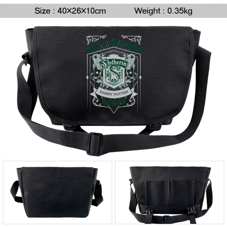 Harry Potter Anime black double button waterproof single shoulder crossbody bag 40x26x10cm 0.35kg