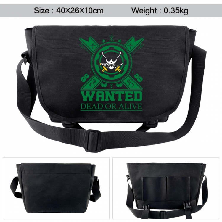 One Piece Anime black double button waterproof single shoulder crossbody bag 40x26x10cm 0.35kg
