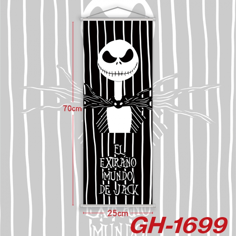 The Nightmare Before Christmas Plastic Rod Cloth Small Hanging Canvas Painting Wall Scroll 25x70cm price for 5 pcs GH-16