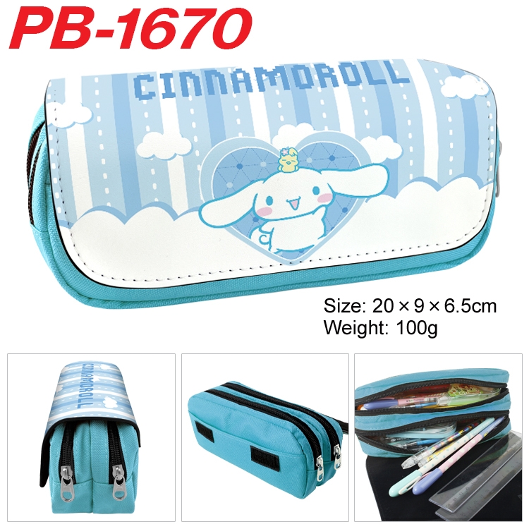 sanrio Anime double-layer pu leather printing pencil case 20×9×6.5cm PB-1670