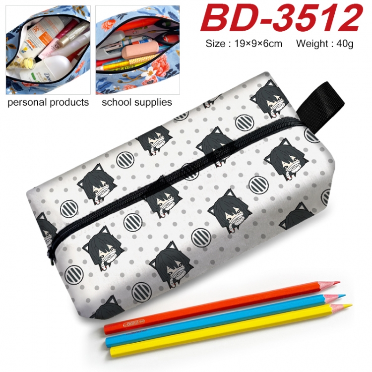 Demon Slayer Kimets Anime New Zipper Pen Bag Storage Bag Makeup Bag 19x9x6cm BD-3512