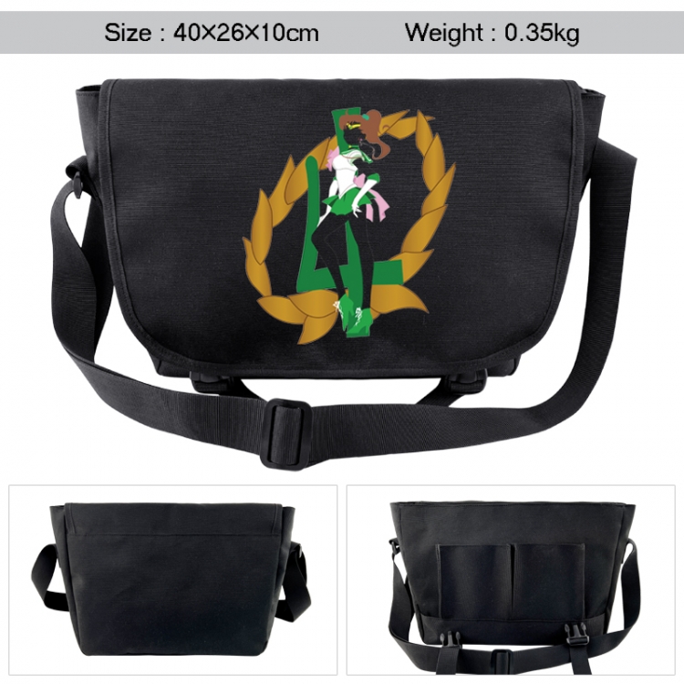sailormoon Anime black double button waterproof single shoulder crossbody bag 40x26x10cm