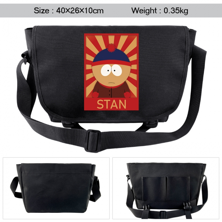 South Park Anime black double button waterproof single shoulder crossbody bag 40x26x10cm