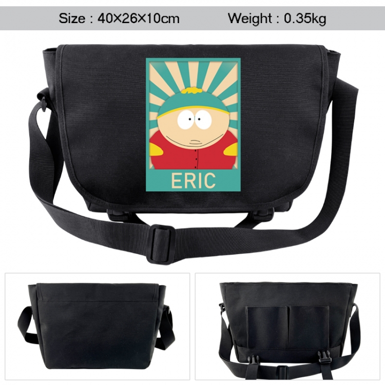 South Park Anime black double button waterproof single shoulder crossbody bag 40x26x10cm