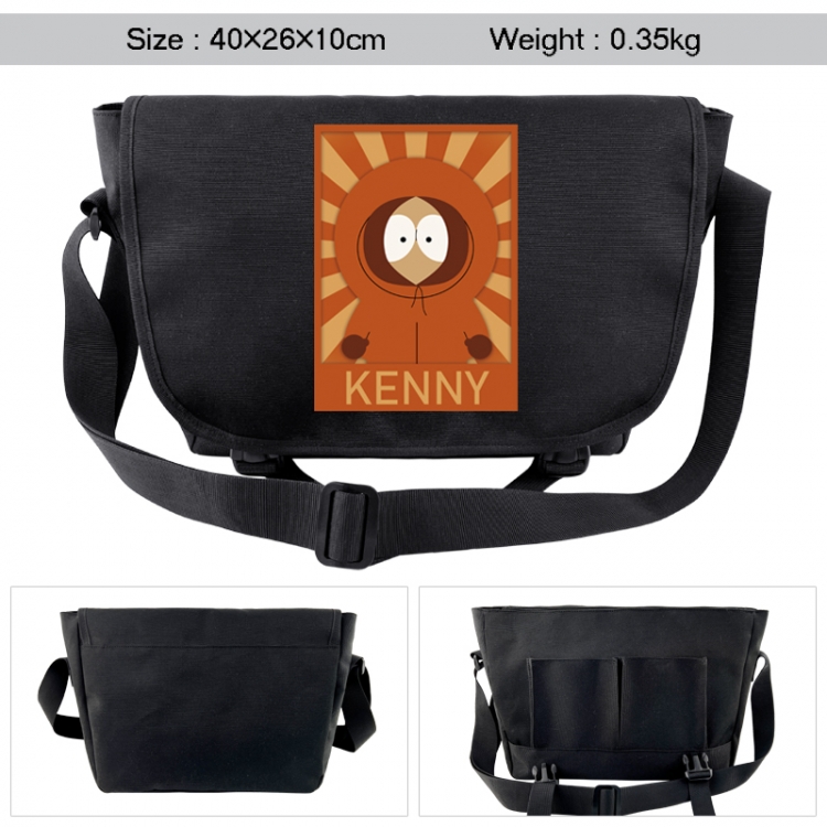 South Park Anime black double button waterproof single shoulder crossbody bag 40x26x10cm