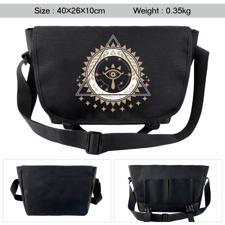The Legend of Zelda Anime black double button waterproof single shoulder crossbody bag 40x26x10cm