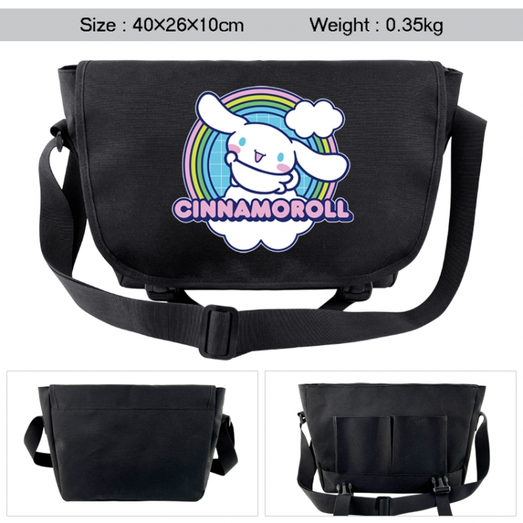 sanrio Anime black double button waterproof single shoulder crossbody bag 40x26x10cm