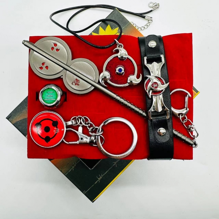 Naruto Anime peripheral ring necklace keychain mixed and matched box  3543