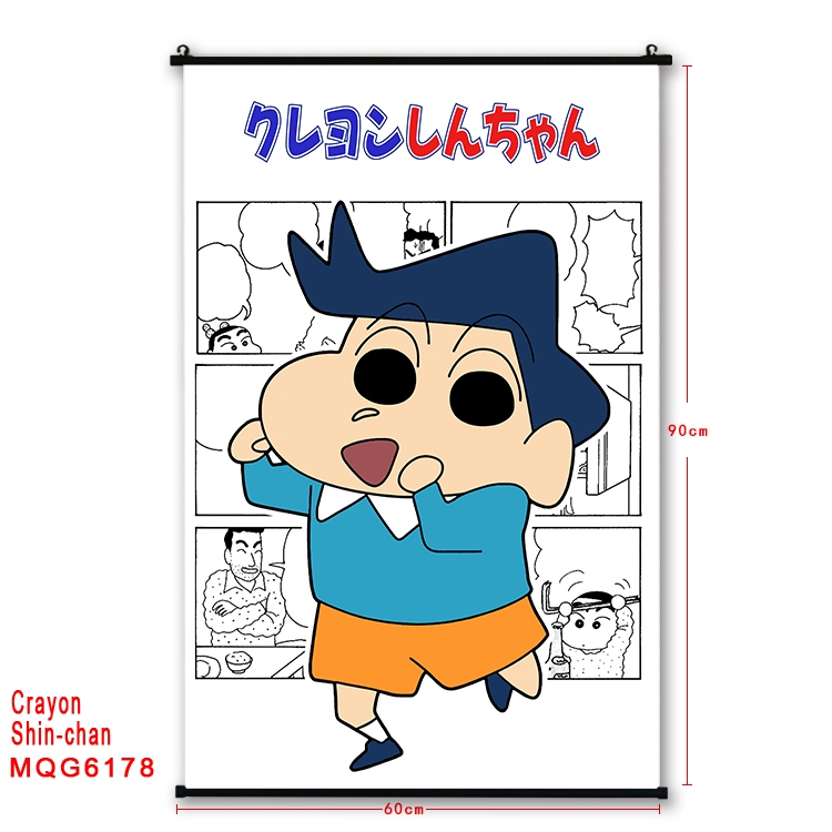 CrayonShin Anime black Plastic rod Cloth painting Wall Scroll 60X90CM MQG-6178