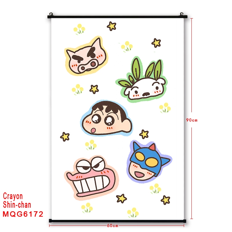CrayonShin Anime black Plastic rod Cloth painting Wall Scroll 60X90CM  MQG-6172