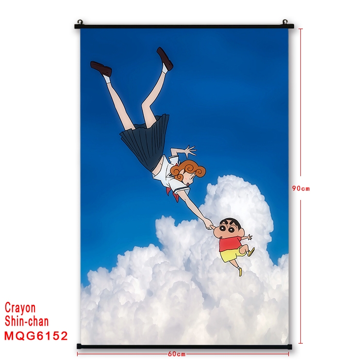 CrayonShin Anime black Plastic rod Cloth painting Wall Scroll 60X90CM MQG-6152