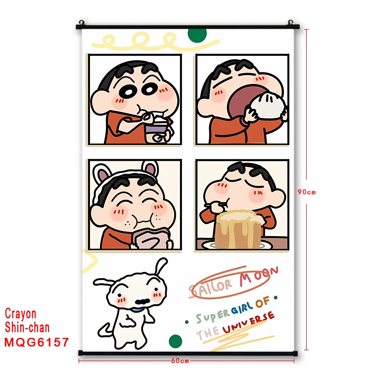 CrayonShin Anime black Plastic rod Cloth painting Wall Scroll 60X90CM  MQG-6157